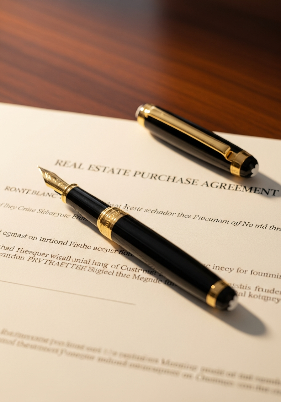 Professional document signing at a real estate closing